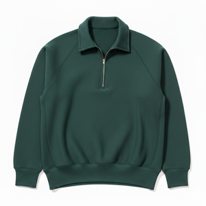 High-Density 330g Brushed Cotton 1/4 <b>Zip</b> Hoodie - Custom Luxury Unisex Fleece Jacket - High-End Autumn Streetwear Manufacturer - Product Image 6