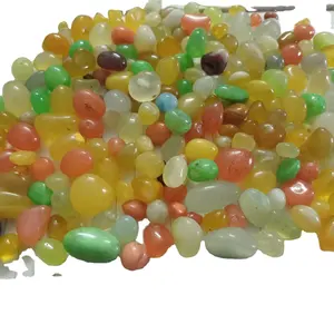 Petits galets d'onyx polis super ronds de taille moderne, multicolores, pierre Rodi, galets artificiels, décoration de table pour la maison et le bureau - Product Image 1