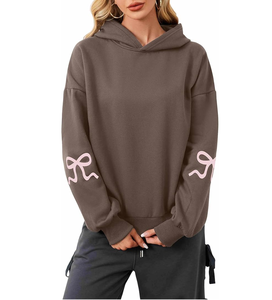 Sudaderas con capucha estampadas de gran tamaño para mujer, sudaderas informales de manga larga con forro polar, sudaderas informales de punto sólido para mujer - Product Image 1