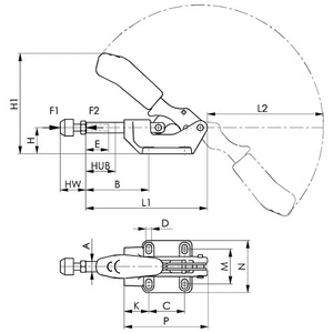 AMF Heavy-Duty No. Collier de serrage à tige de poussée 6842, taille 5, collier de serrage à pousser/tirer, produit durable dans la catégorie des colliers de serrage - Product Image 3