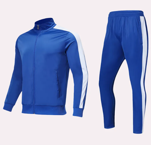 เสื้อวอร์มแขนยาวมีซิปสำหรับผู้ชายเสื้อสเวตเชิ้ตและกางเกงพิมพ์ลายสีพื้นชุดกีฬาฝึกซ้อมฟุตบอลสำหรับฤดูใบไม้ร่วงฤดูหนาว - Product Image 1