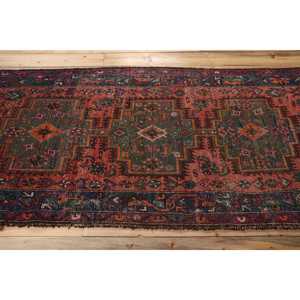 Tapis turc vintage 3,4x9,2 pieds, tapis patchwork rouge - Product Image 3
