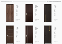 Portes modernes WPC pour intérieur, étanches et insonorisées, pour maison, appartement, villa, bureau, avec garantie de 5 ans