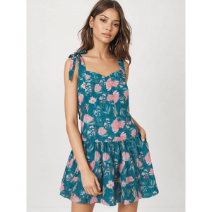 Party Style Women's Floral Cotton Eyelet Fit Flare <b>Mini</b> Dress for Date Day Outfits <b>Mini</b> Summer Dress for Export Sale - Product Image 1