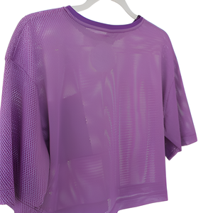 Camiseta corta de manga corta de malla de LICRA suelta ecológica para mujer para actividad informal o deportiva Catheyne ligero - Product Image 3