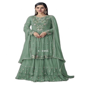 ชุดสูทสำหรับงานแต่งงานของผู้หญิงชุดเดรสลำลองสไตล์อินเดียซาลวาร์คาเมซดีไซน์แบบกำหนดขนาดเองล่าสุด - Product Image 2