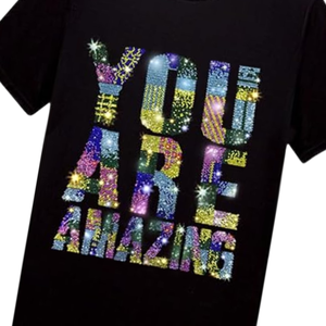 เสื้อยืดพิมพ์ลายคริสตัลระยิบระยับสำหรับทั้งชายและหญิงดีไซน์แบบมีสไตล์สตรีทแวร์ - Product Image 3