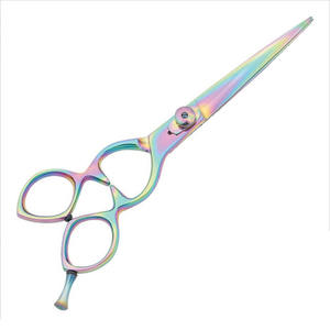 Ciseaux de coiffure professionnels à prix abordable, en acier inoxydable, avec lames de rasoir réglables à vis, poignée en caoutchouc, pour droitiers, salon - Product Image 4