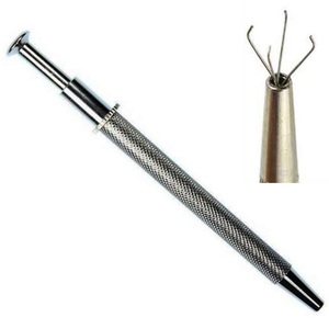 Herramienta para recoger cuentas, pinza de 4 puntas para diamantes, herramienta recta con diseño moleteado para hacer joyas, pinzas para cuentas y gemas - Product Image 2
