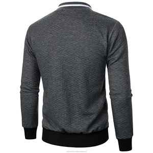 Automne hiver hommes décontracté 100% coton à capuche haut gaufre fermeture éclair col montant perlé brodé Style-flambant neuf sweats à capuche - Product Image 3