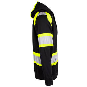 Wholesale 2025 Men's High Visibility Zip-Up Sweatshirts Hoodie Jackets Embroidered Safety Reflective <b>Tape</b> <b>Security</b> Reflective - Product Image 6
