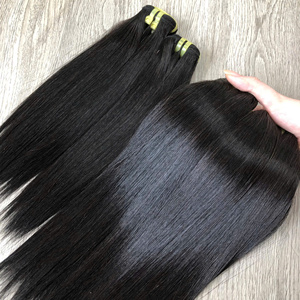 LINU Cabello Humano Vietnamita Virgen Verde Oscuro para Lace Front, Doble Trama, Paquete U Part, 250% de Densidad, HD Transparente - Product Image 3
