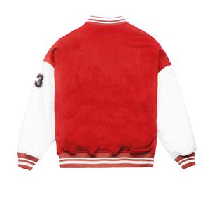 Venta al por mayor de lana Varsity chaqueta de cuero de talla grande de manga Chenille bordado transpirable béisbol Varsity chaqueta para los hombres - Product Image 2