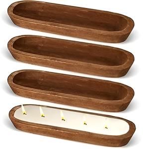 Cuenco de madera decorativo hecho a mano con fragancia personalizada, cuencos de madera tallados a mano con cera de soja para decoración navideña de fiesta - Product Image 4