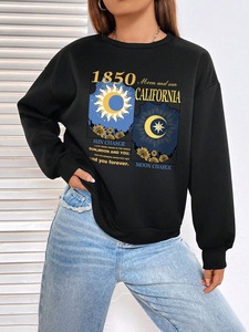 Sudadera con capucha de algodón 100% para mujer, Sudadera ligera de Color sólido con logotipo personalizado, sudadera térmica informal, Top - Product Image 3