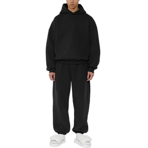 Chándal de estilo acampanado lavado con ácido personalizado para hombre, conjunto de chaqueta con pantalones de chándal de patrón sólido de KIT N FIT, serigrafía de ropa - Product Image 2