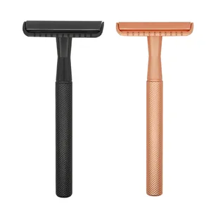 Afeitadora de hoja de doble filo para mujer, afeitadora de seguridad de acero inoxidable, recortadora de pelo corporal, maquinilla de afeitar de fábrica - Product Image 2