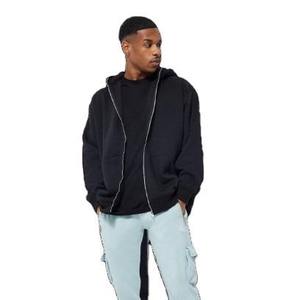 Sweat à capuche personnalisé de haute qualité en éponge française sweat à capuche unisexe avec logo de broderie en chenille intégral avec fermeture éclair hip hop - Product Image 4