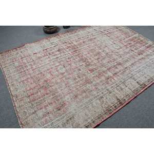 Alfombra turca Vintage rojo Beige 6,2X8,9 pies área grande diseño de retazos de lana para pasillo dormitorio látex para sala de estar cabecera - Product Image 2