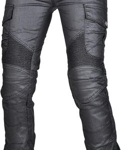 Pantalon en jean de motard coupe ajustée imperméable et respirant à séchage rapide pour homme avec armure certifiée CE et coussinets de protection amovibles - Product Image 5