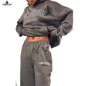 2025 conjunto de 2 piezas para mujer, conjunto de joggers y sudadera con capucha para mujer, chándal de mujer con estampado de entrenamiento personalizado para gimnasio de alta calidad - Product Image 6