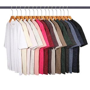 Custom Logo High Quality 100% Cotton Acid Wash 230 Gsm Heavyweight <b>Men</b> Custom Blank Stone Washed Vintage Oversized T <b>Shirt</b> - Product Image 1