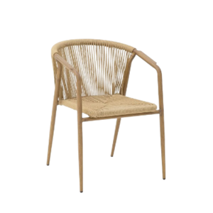 Sillas de cuerda de mimbre con brazo con diseño moderno Silla de ratán Bistro restaurante jardín comedor muebles café jardín a la venta - Product Image 3