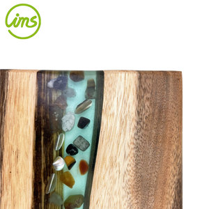 Epoxy Resin Acacia Wood Square Coaster <b>Trivet</b> - Product Image 2