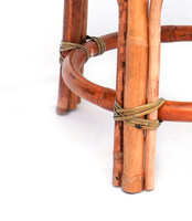 Chaise en rotin Mulya au design vintage traditionnel avec cannage en osier pour l'extérieur, la terrasse, la salle à manger et la cuisine dans une villa