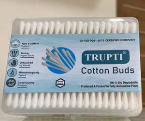 Hisopos de Algodón Suave de Doble Punta para Uso Hospitalario, Palitos de Madera, 200 Unidades, para Limpieza de Oídos, a la Venta por Fabricante de la India - Product Image 1