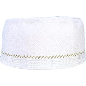 หมวกมุสลิมแบบถักทอแบบชาวซาอุดิอาระเบียหมวกแบบมุสลิมสีดำปักโลโก้พิมพ์ลายมีสไตล์สำหรับสุภาพบุรุษหมวกแก๊ปขายส่ง ODM - Product Image 3