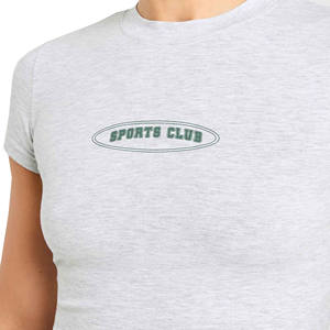 Femmes bébé t-shirts en gros à la mode haut court léger vêtements de sport d'été Slim Fit Fitness Yoga Gym haut d'entraînement à manches courtes - Product Image 5
