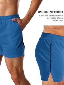 Pantalones cortos deportivos de hombre de forro polar de algodón y poliéster con logotipo en blanco personalizado, pantalones cortos de gimnasio de secado rápido para hombre - Product Image 4