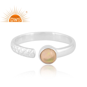 Best Selling Fine Sterling <b>Silver</b> Natural Ethiopian <b>Opal</b> Gemstone Adjustable <b>Ring</b> Custom Jewelry For Women Gift For Her - Product Image 3