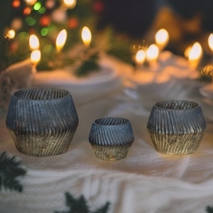 Antiguo cristal hecho a mano Art Deco 3-5 pulgadas árbol tira votiva única decoración del hogar artículo para Diwali Navidad Halloween - Product Image 1