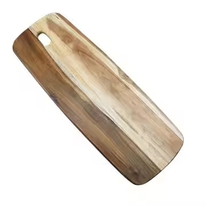 Planche à découper en bois naturel au design simple, couleur marron, pour légumes, pain et fromage - Product Image 3