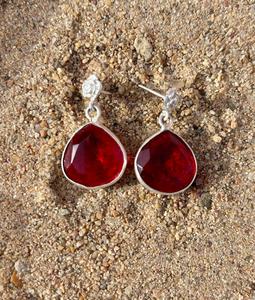 Pendiente de rubí de Plata de Ley 925, hermoso pendiente de mujer. - Product Image 6