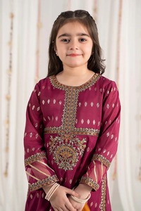 Ropa Formal tradicional paquistaní para niños, ropa Formal Lehenga Choli, camisa larga, Tilla bordada, absorbe la humedad, secado rápido para - Product Image 2