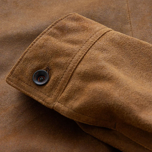 Chaqueta de motorista de gamuza de exportación directa de fábrica para hombre Chaqueta de gamuza de estilo de motocicleta genuina para hombre - Product Image 6