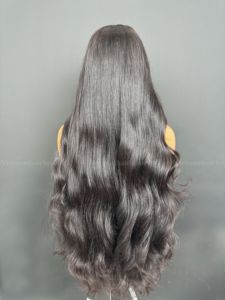 Wavy Texture Human Hair Transparent Extension Straight Density Customize Colors <b>Wig</b> - Product Image 3