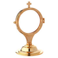 Artisanat religieux décoratif en laiton ostensoir gaufré design nouveau look eucharistie présentoir pour autel d'église et culte utilisation