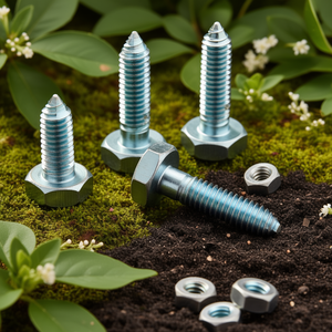 <b>Flat</b> Head <b>Screw</b> DIN 603 M8x80 Galvanized Steel with Square Neck and Hex Nut 50 Pieces - Product Image 3