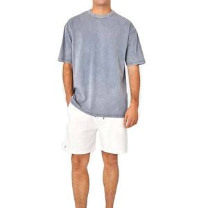T-shirt à manches longues 100% coton pour homme, coupe ample, imprimé personnalisé, délavé à l'acide avec broderie en strass - Product Image 3