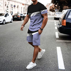 Ensemble t-shirt et short d'été à la mode pour hommes, imprimé en 3D, vêtements de plage respirants à manches courtes pour des vêtements de rue décontractés - Product Image 6