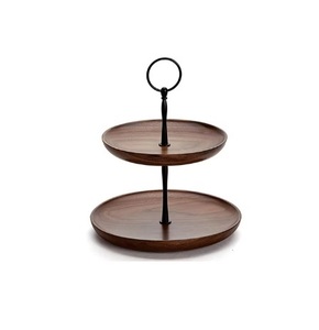 Soporte de pastel de diseño maravilloso 2 niveles Forma redonda Tamaño personalizado Soporte de pastel de madera con calidad exclusiva - Product Image 5