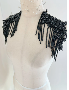 ผ้าโพลีเมชเย็บติดลูกปัดดอกไม้พลอยเทียมงานแฮนด์เมดสำหรับชุดเจ้าสาวและชุดราตรี - Product Image 4