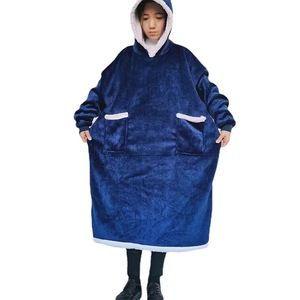 Sweat à capuche surdimensionné en flanelle longue pour femmes et hommes, sweat-shirt d'hiver, techniques de tissage matelassé, manches - Product Image 5