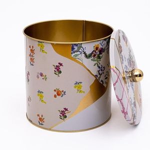 Kintsugi Gold Vein Rose 175x180mm Metal redondo bote perilla mango elegante y elegante para latas de Metal - Product Image 2