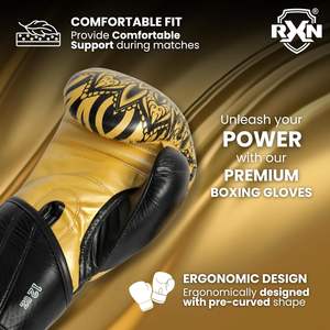 Gants de boxe en cuir de qualité supérieure de 8oz avec poignées Gants de boxe imperméables pour l'entraînement à l'exportation - Product Image 3