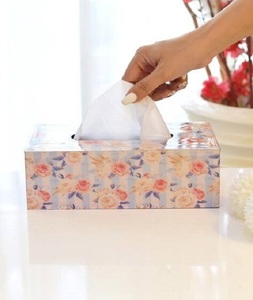 Décoration de maison la plus vendue accessoires de salle de bain en résine ensemble de boîte à mouchoirs couverture en tissu pour la vente à l'exportation - Product Image 5